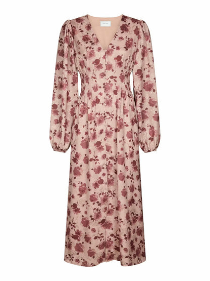 Jellie Print Dress Dusty Rose Neo Noir
