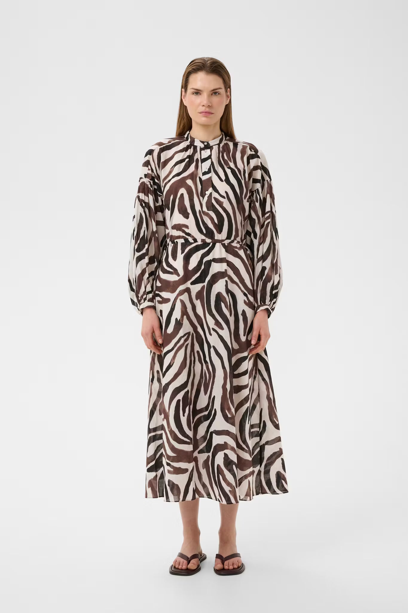 RosalieIW Drawstring Dress Haze Zebrah InWear