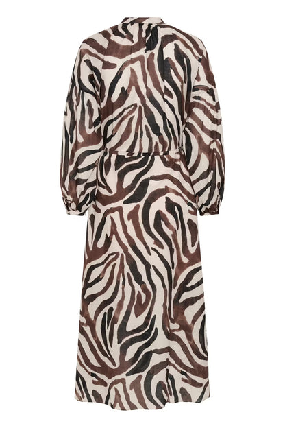RosalieIW Drawstring Dress Haze Zebrah InWear