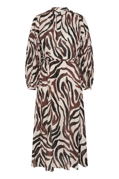 RosalieIW Drawstring Dress Haze Zebrah InWear