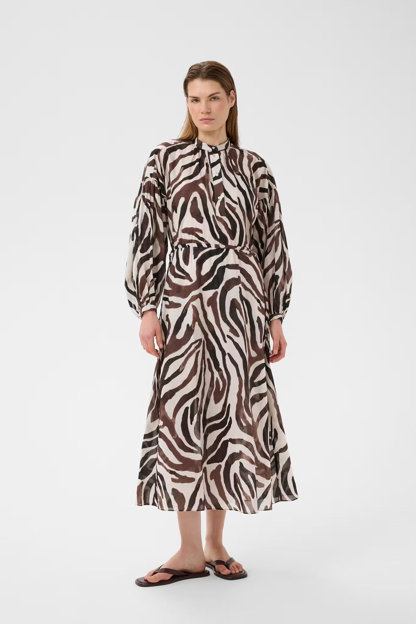 RosalieIW Drawstring Dress Haze Zebrah InWear