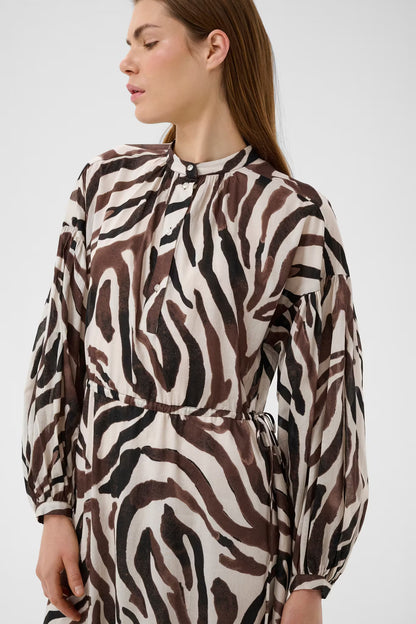 RosalieIW Drawstring Dress Haze Zebrah InWear
