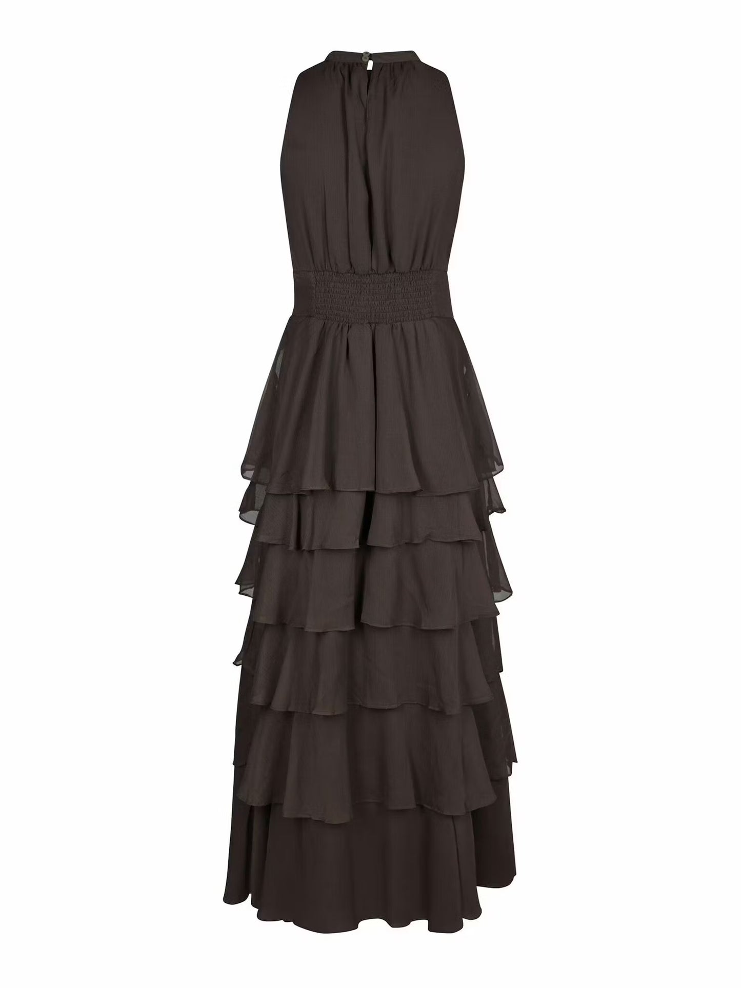 Marli Solid Chiffon Dress Dusty Brown Neo Noir