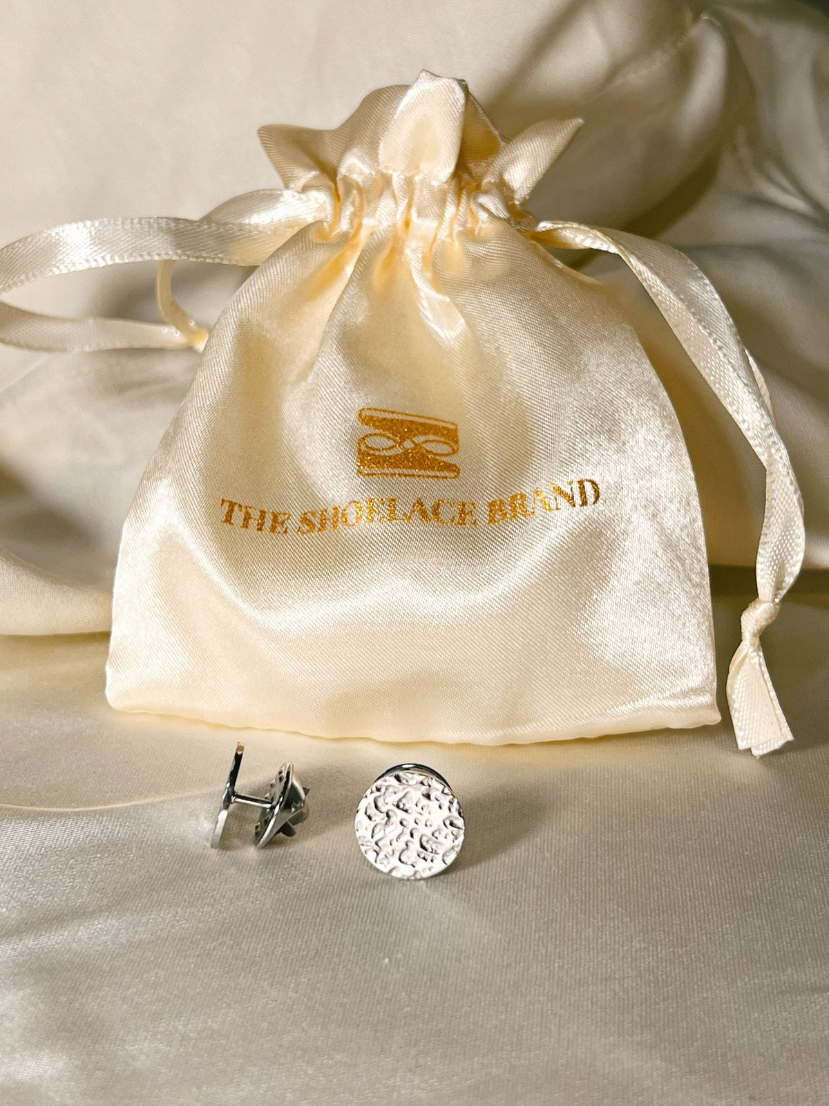 Silver Textured Pin Button Base The Shoelace Brand