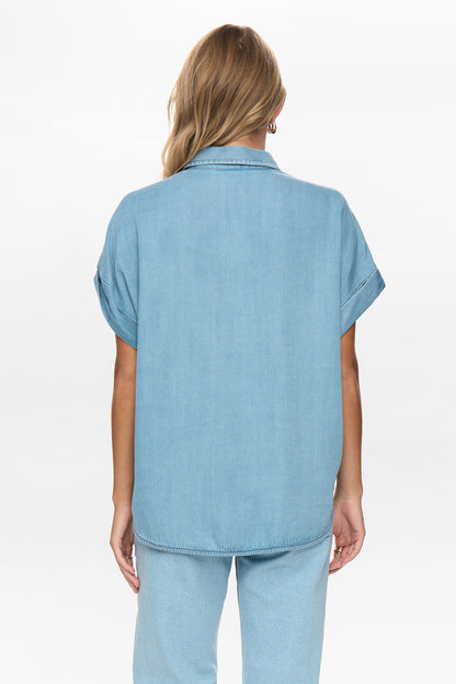 Elida Sleveless Shirt Light Blue Denim Nümph