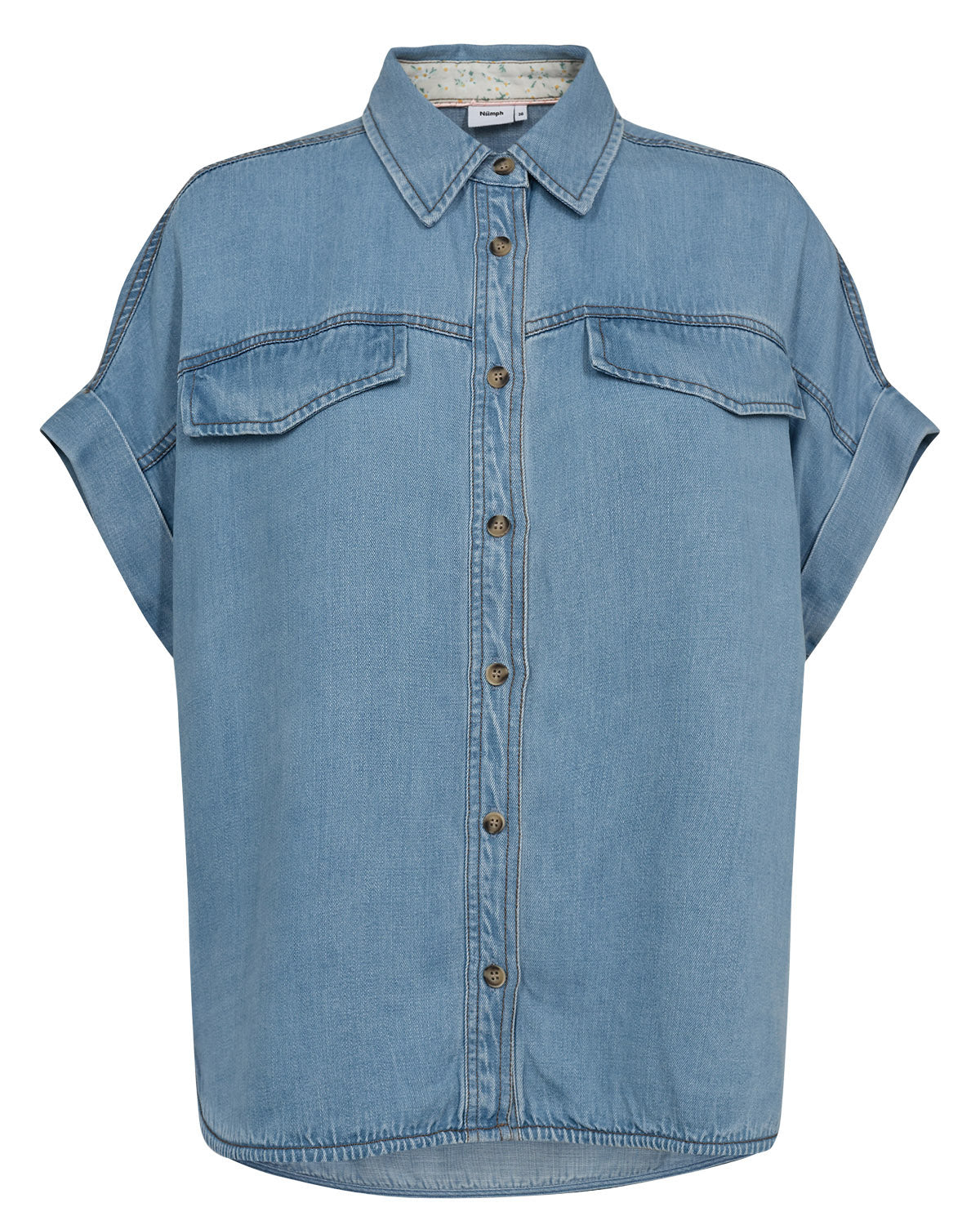 Elida Sleveless Shirt Light Blue Denim Nümph