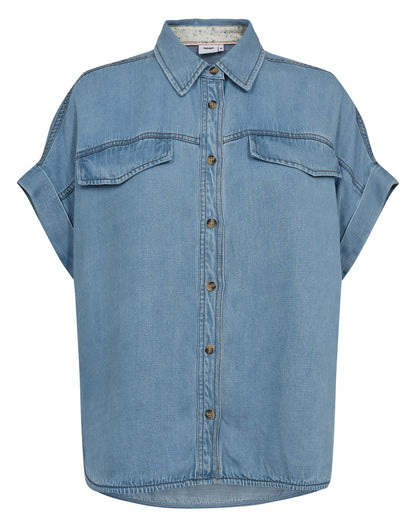Elida Sleveless Shirt Light Blue Denim Nümph