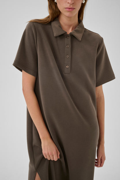 MWHelle Polo Long Dress Major Brown My Essential Wardrobe