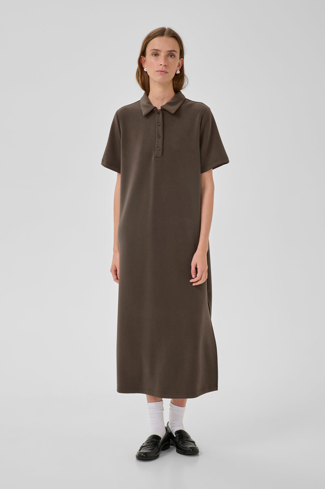 MWHelle Polo Long Dress Major Brown My Essential Wardrobe