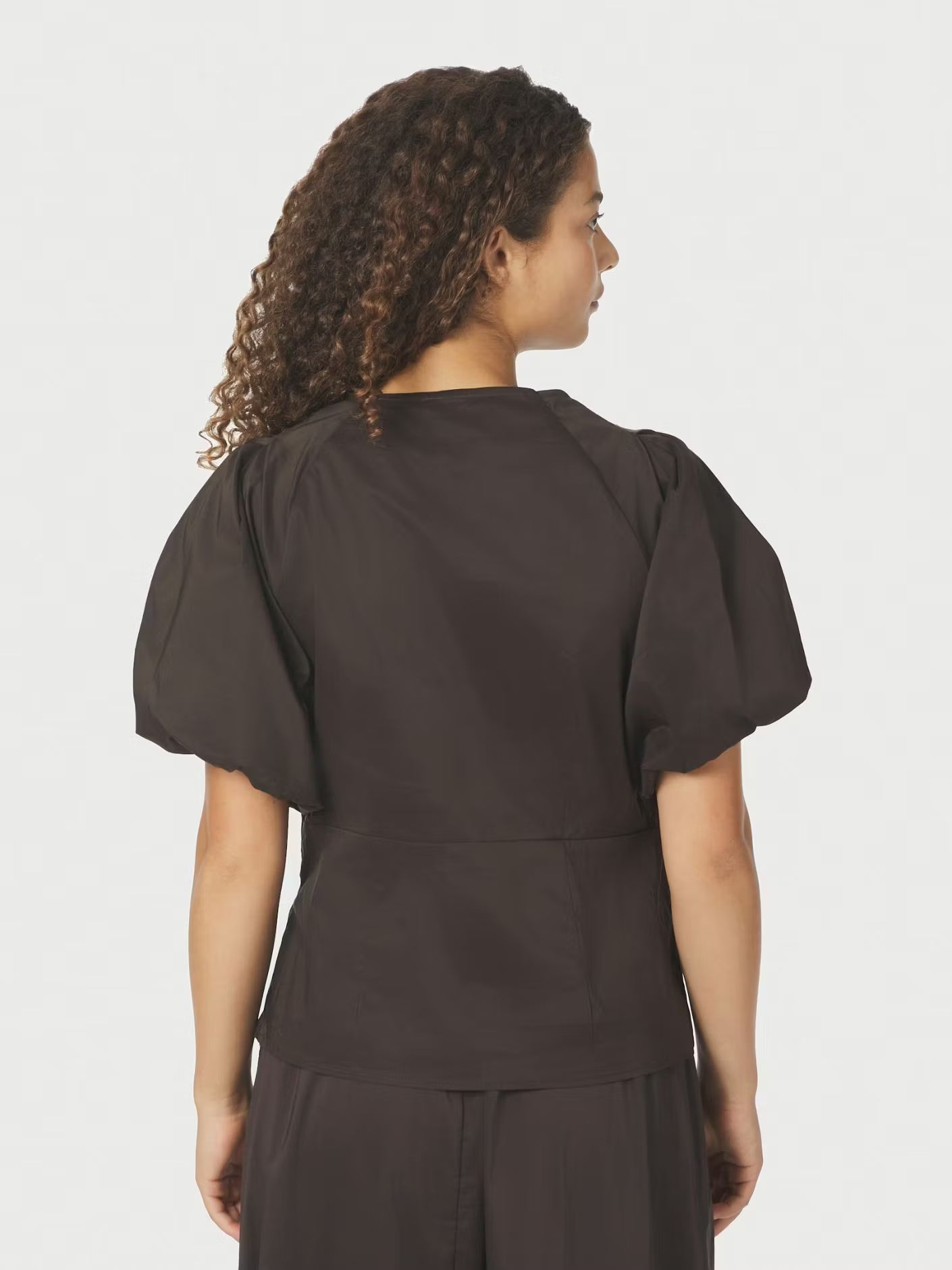 Irina Poplin Blouse Chocolate Brown Neo Noir