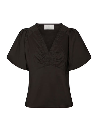 Irina Poplin Blouse Chocolate Brown Neo Noir