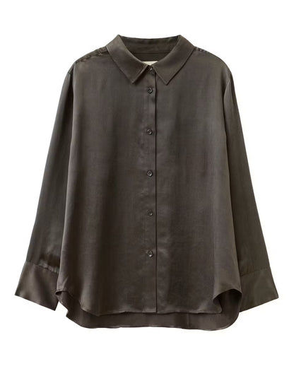 Bold Shirt Cupro Bitter Chocolate A Part of the Art