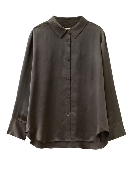 Bold Shirt Cupro Bitter Chocolate A Part of the Art