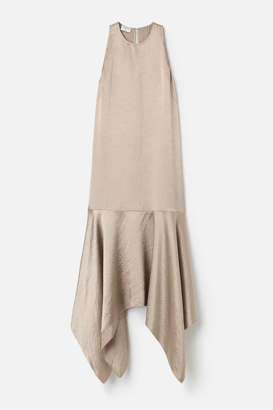 Scarf Hem Dress Dark Taupe Filippa K