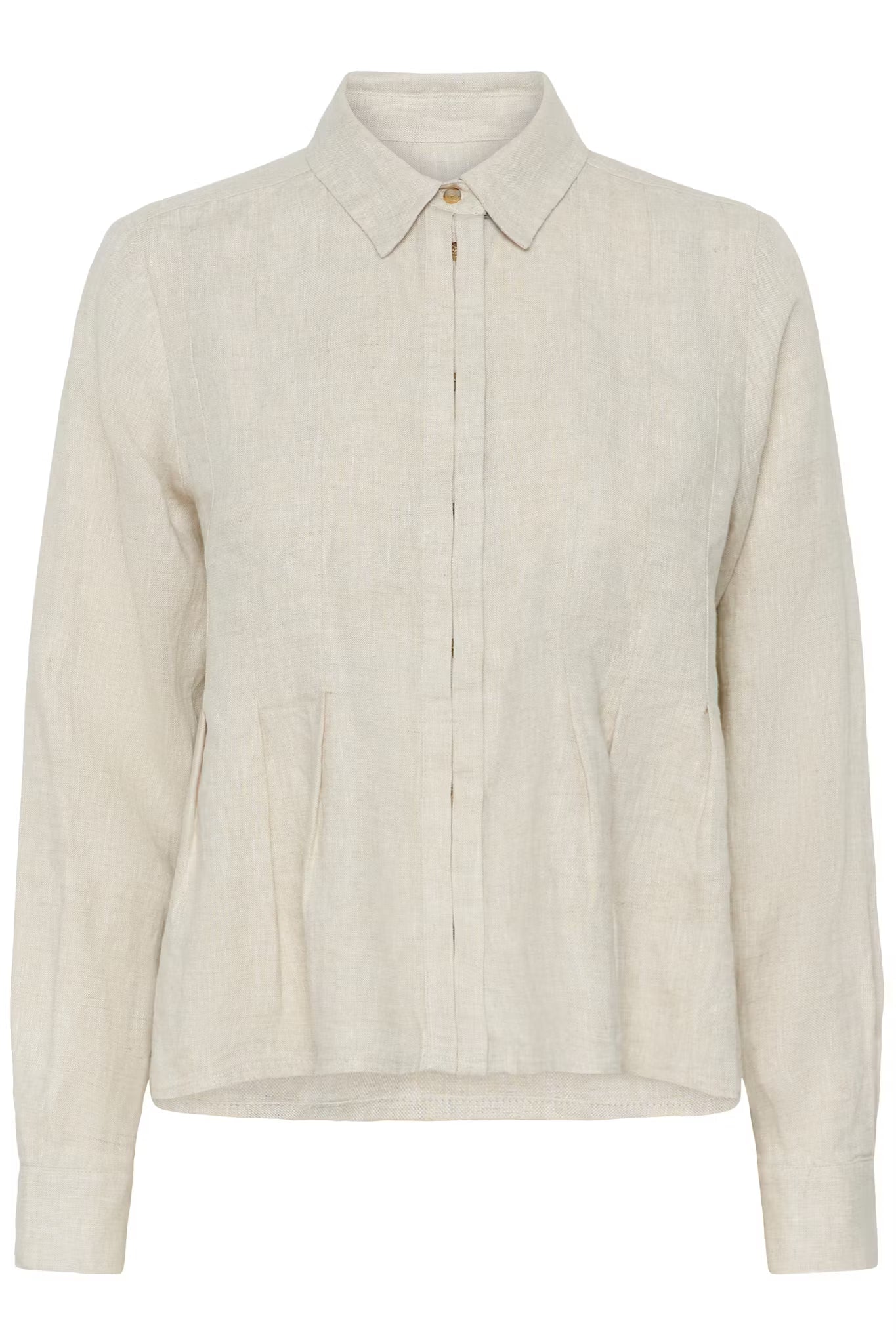 DilanaIW Pleated Shirt Ecru Melange InWear