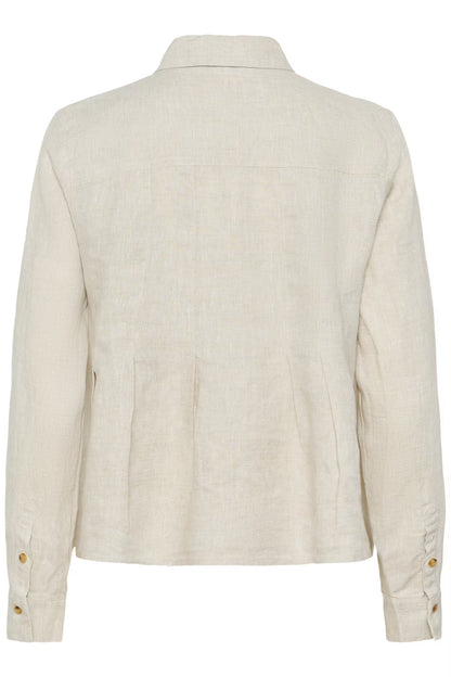 DilanaIW Pleated Shirt Ecru Melange InWear