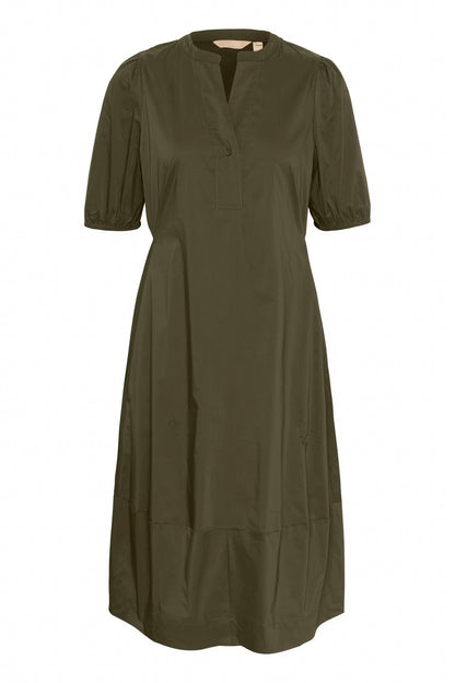 Antoinett SS Placket Dress Burnt Olive Culture