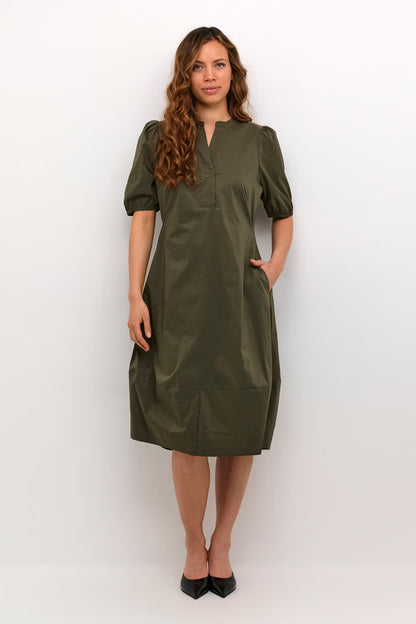 Antoinett SS Placket Dress Burnt Olive Culture