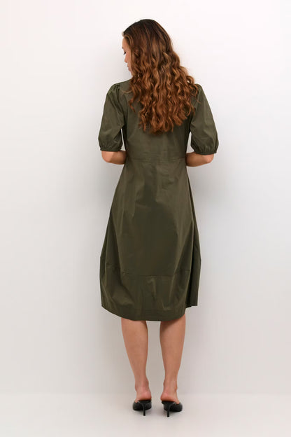 Antoinett SS Placket Dress Burnt Olive Culture