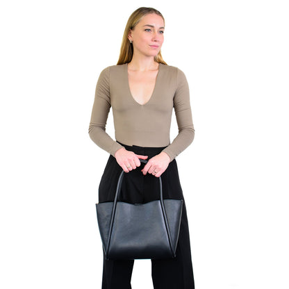 Florence Large Leather Bag Black Latalia