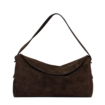 Torino Mini Suede Leather Bag Espresso Ash Latalia