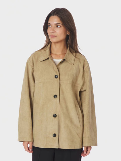 Ravina Faux Suede Jacket Sand Neo Noir