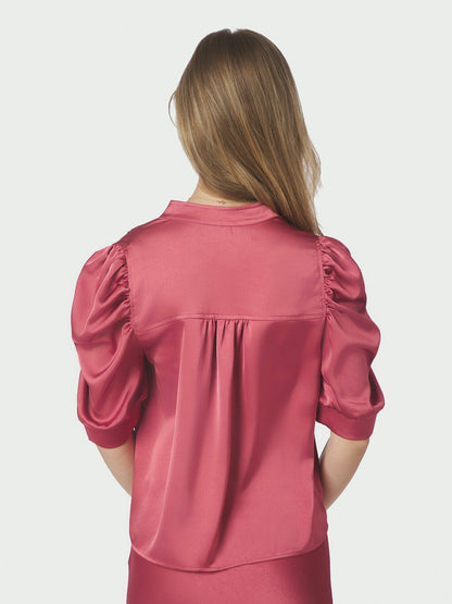 Roella Heavy Sateen Blouse Cherry Pink Neo Noir