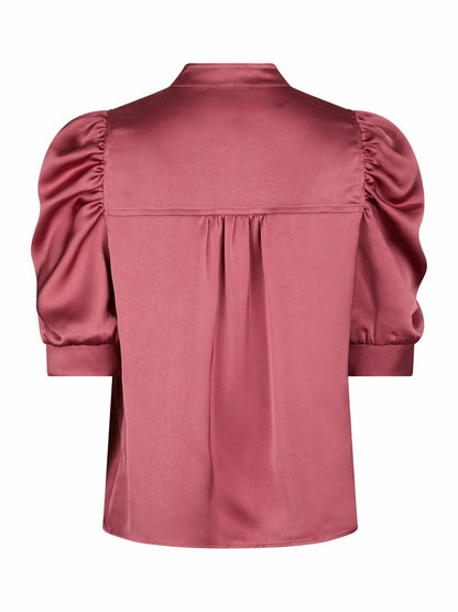 Roella Heavy Sateen Blouse Cherry Pink Neo Noir