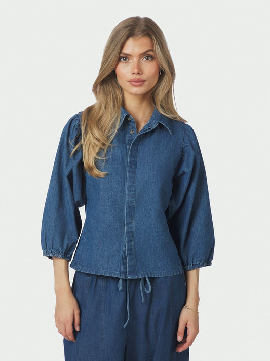 Wandana Denim Blouse Blue Neo Noir