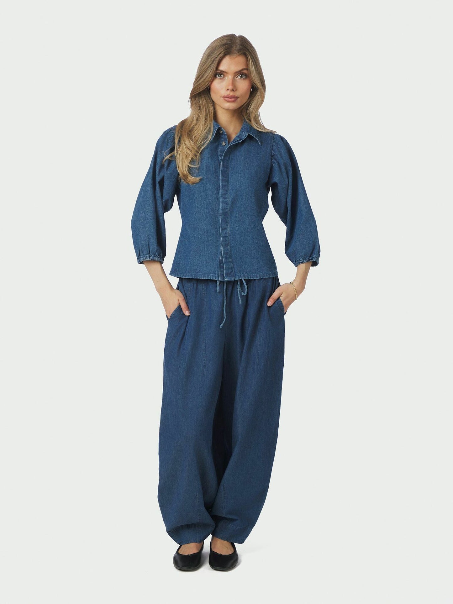Wandana Denim Blouse Blue Neo Noir