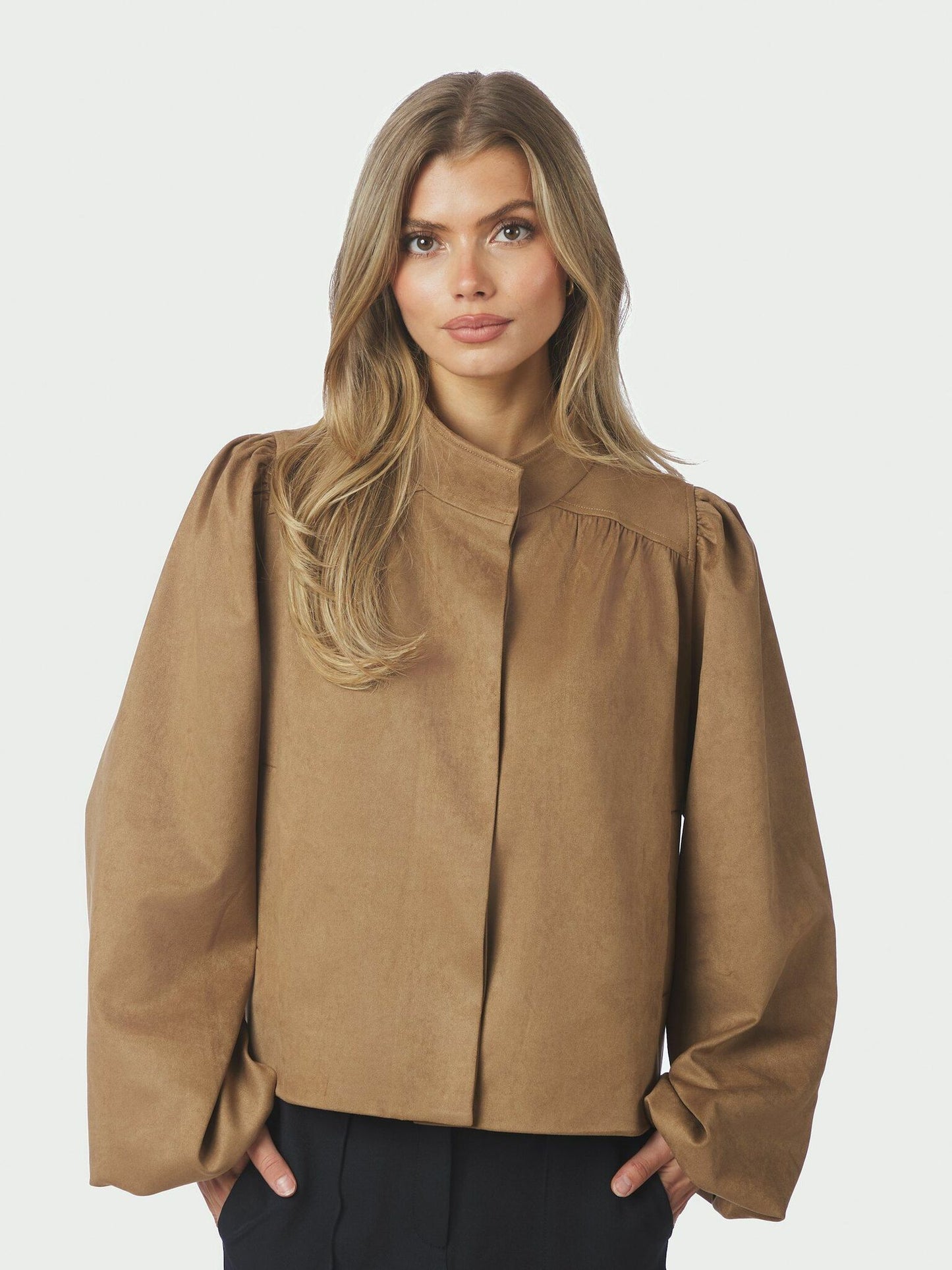 Tirsa Faux Suede Jacket Cognac Neo Noir