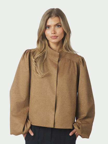 Tirsa Faux Suede Jacket Cognac Neo Noir