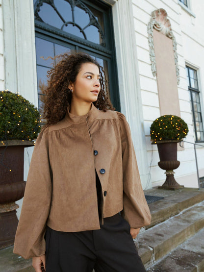 Tirsa Faux Suede Jacket Cognac Neo Noir