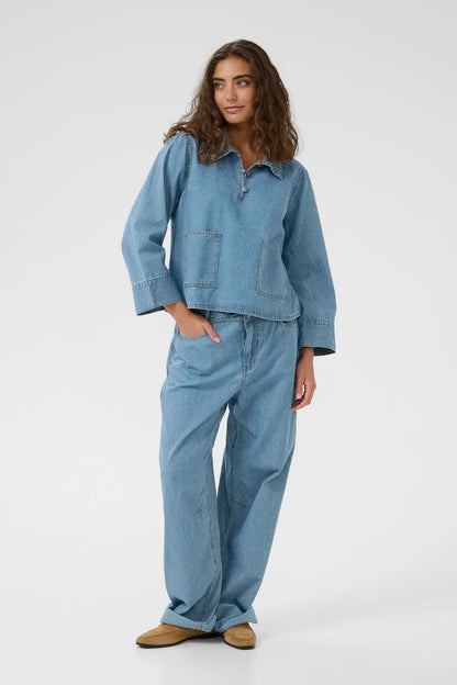 Ayna Shirtjacket Blue/White Stripe Culture