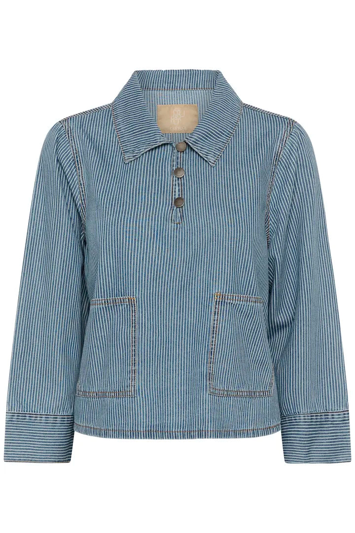 Ayna Shirtjacket Blue/White Stripe Culture