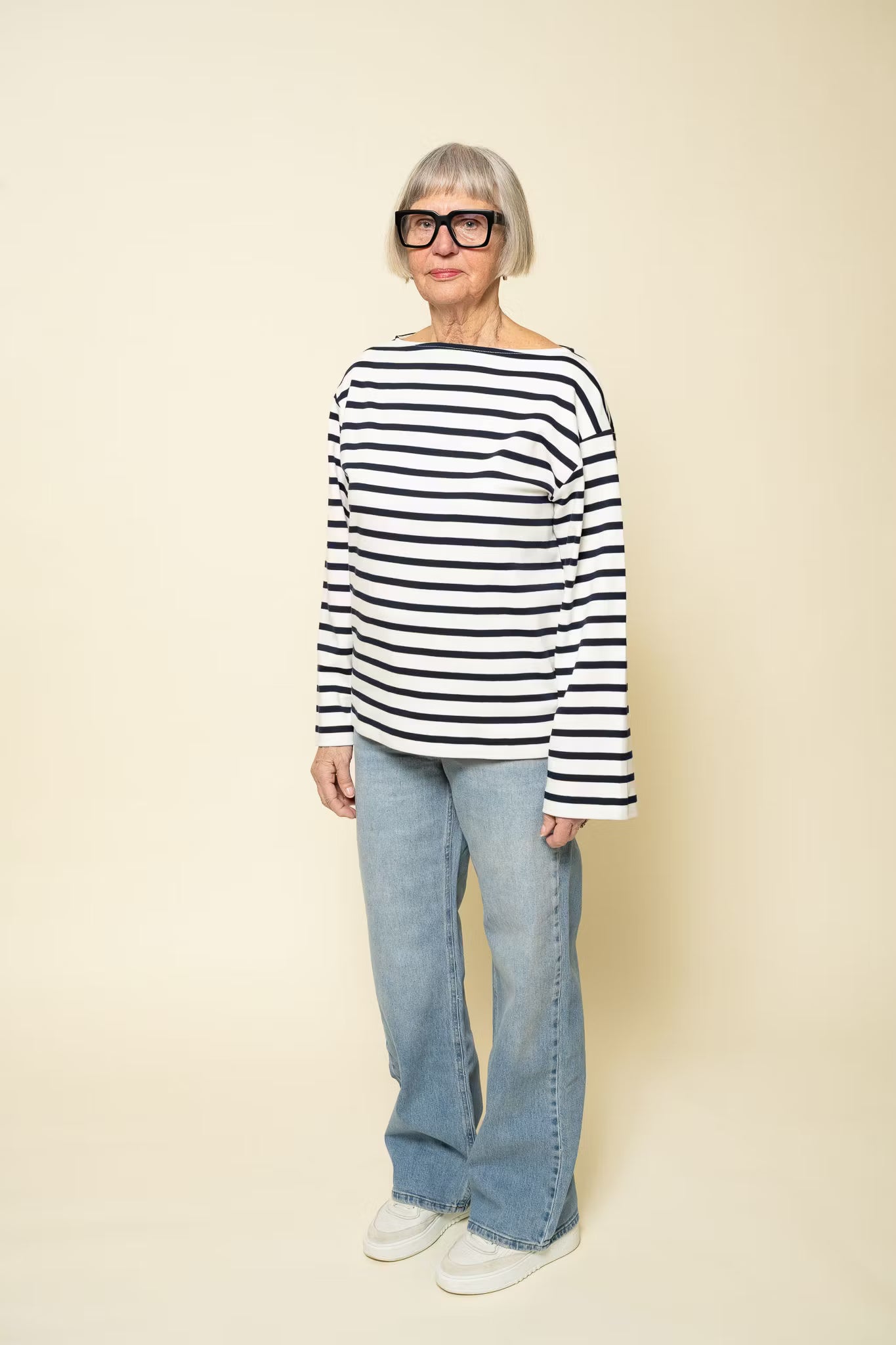 Cotton Mariner Top White/Navy Filippa K