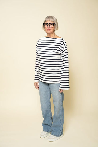 Cotton Mariner Top White/Navy Filippa K