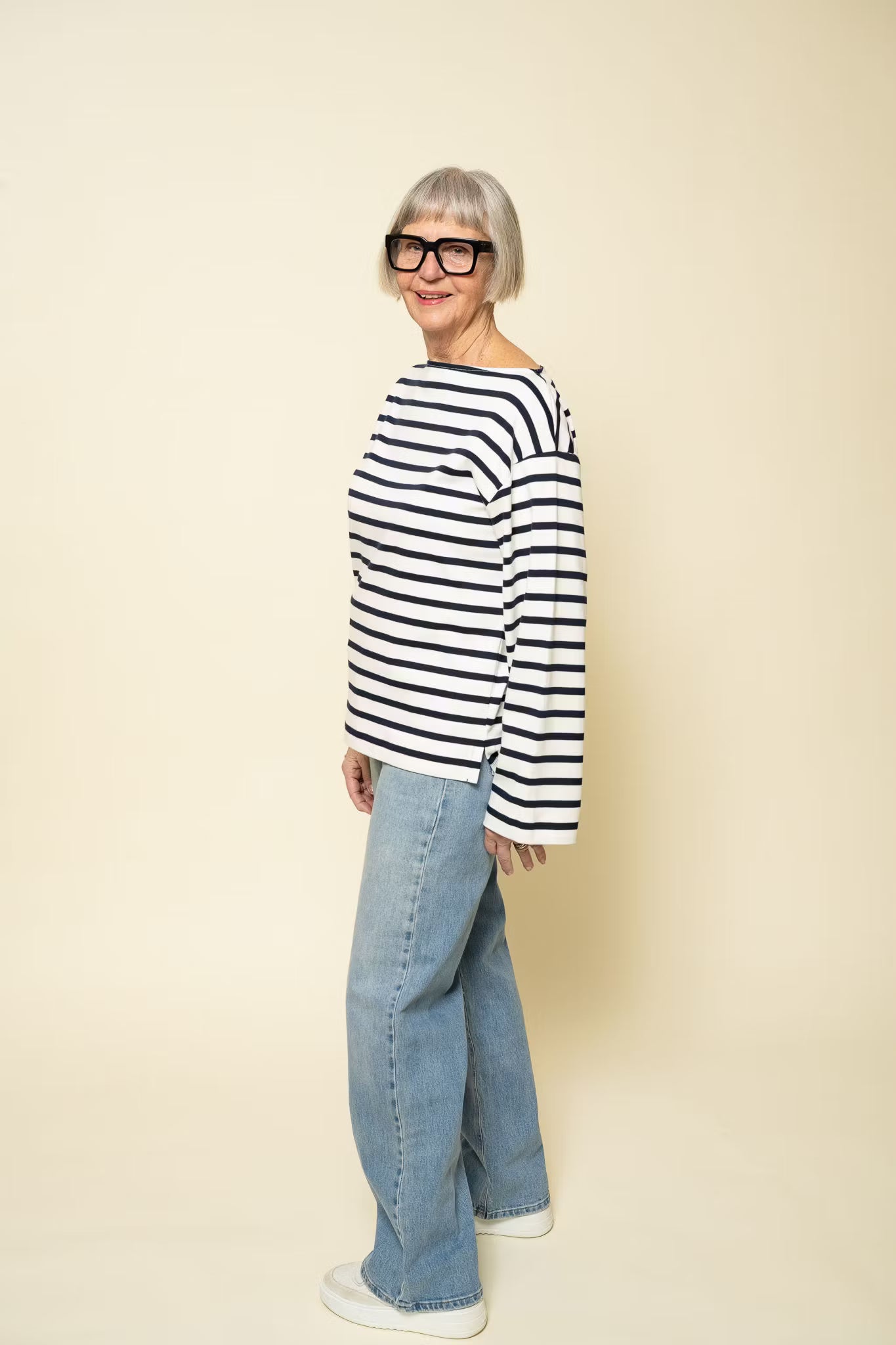 Cotton Mariner Top White/Navy Filippa K