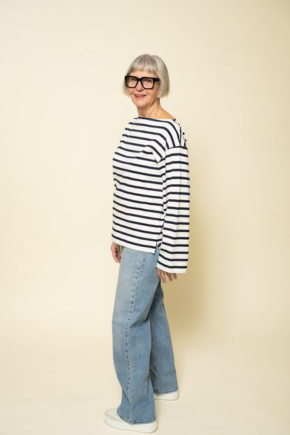 Cotton Mariner Top White/Navy Filippa K