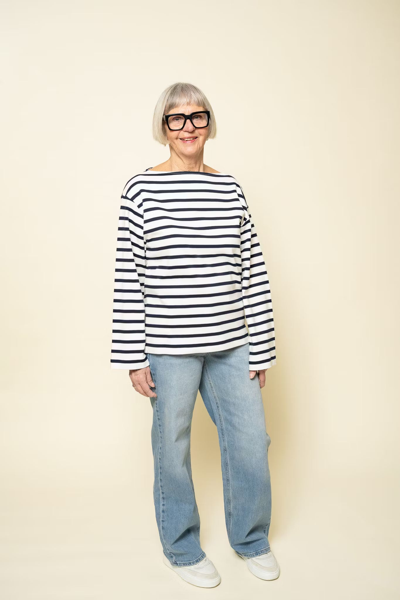 Cotton Mariner Top White/Navy Filippa K