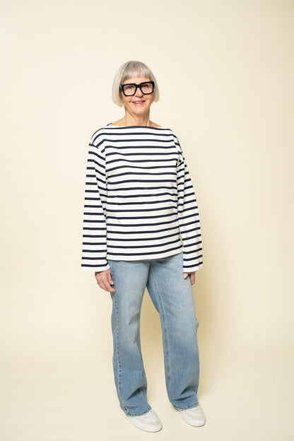 Cotton Mariner Top White/Navy Filippa K