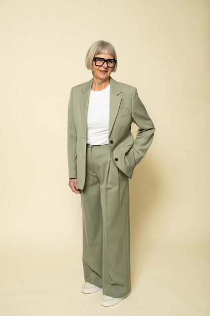 Darcey Wool Trousers Light Green Filippa K
