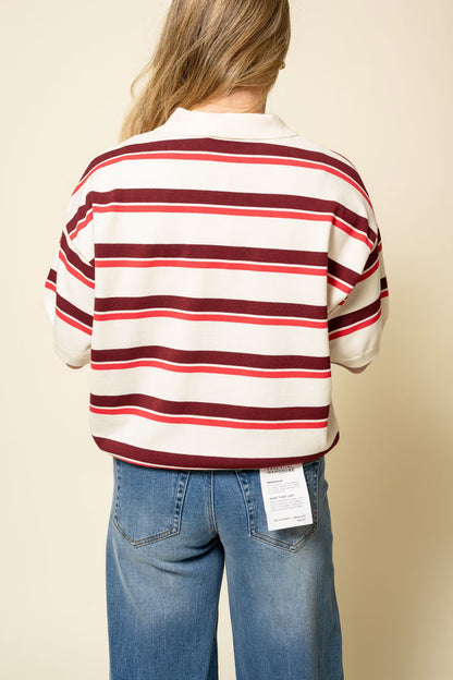 Taia SS Polo Pullover Egret/Multi color Gestuz