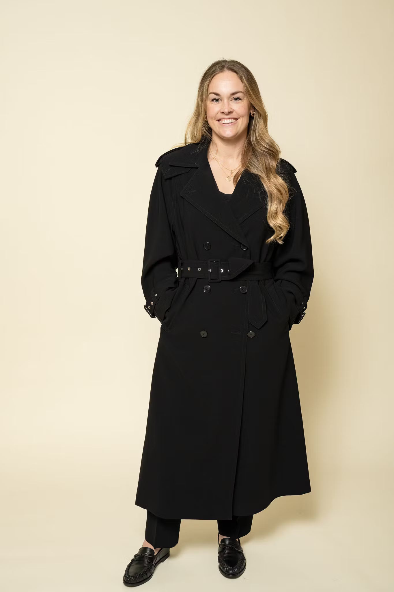 Draped Trench Coat Black Filippa K