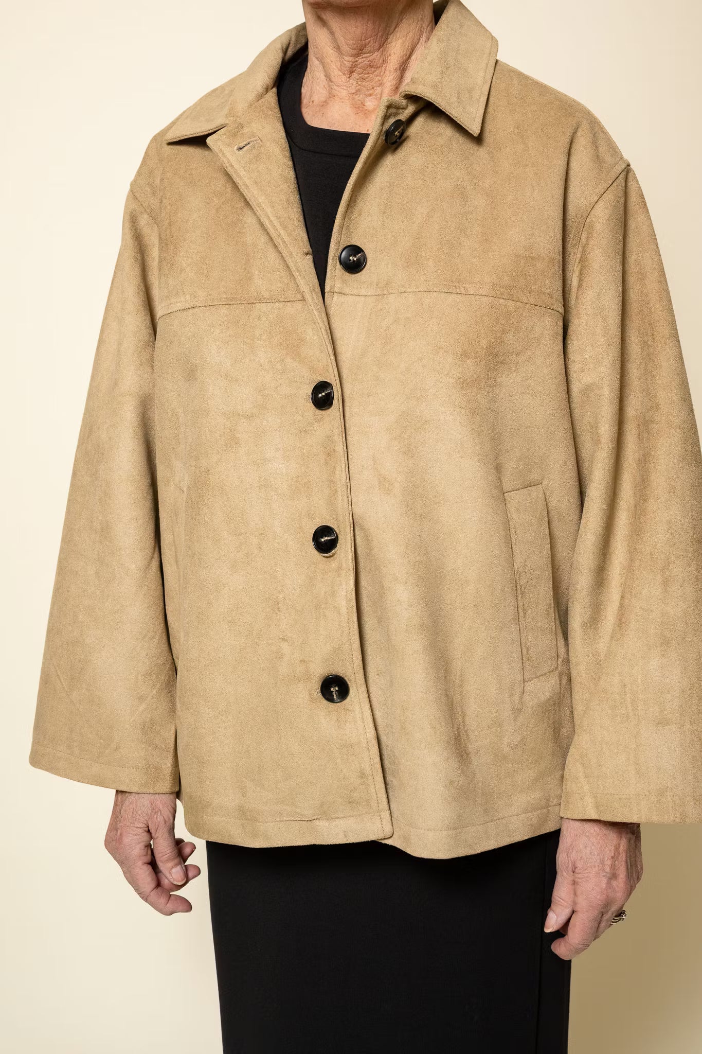 Ravina Faux Suede Jacket Sand Neo Noir