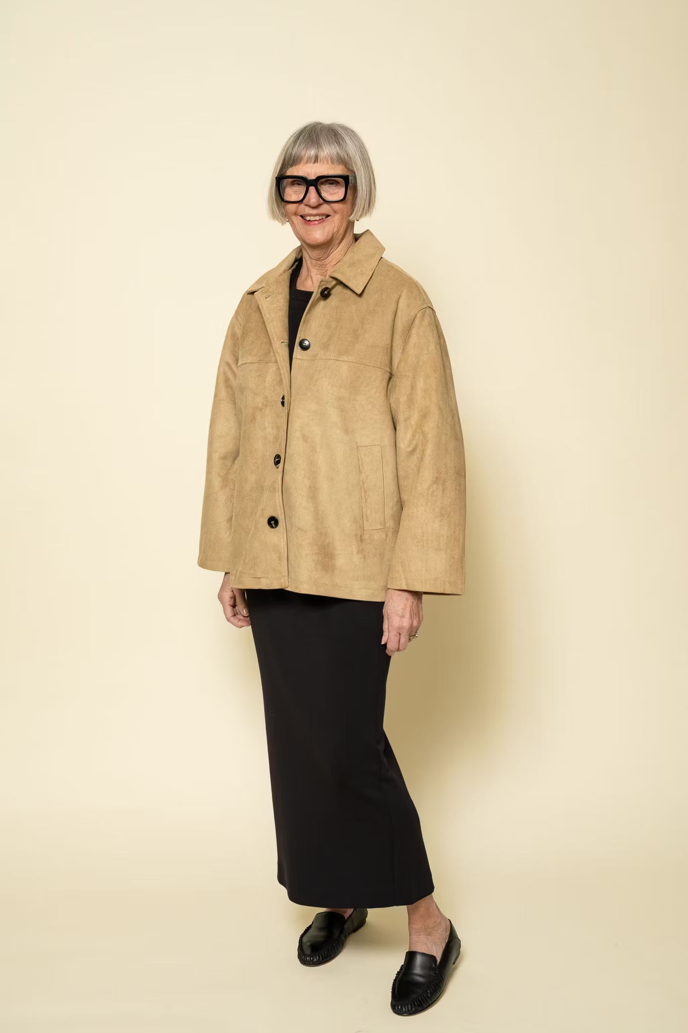 Ravina Faux Suede Jacket Sand Neo Noir