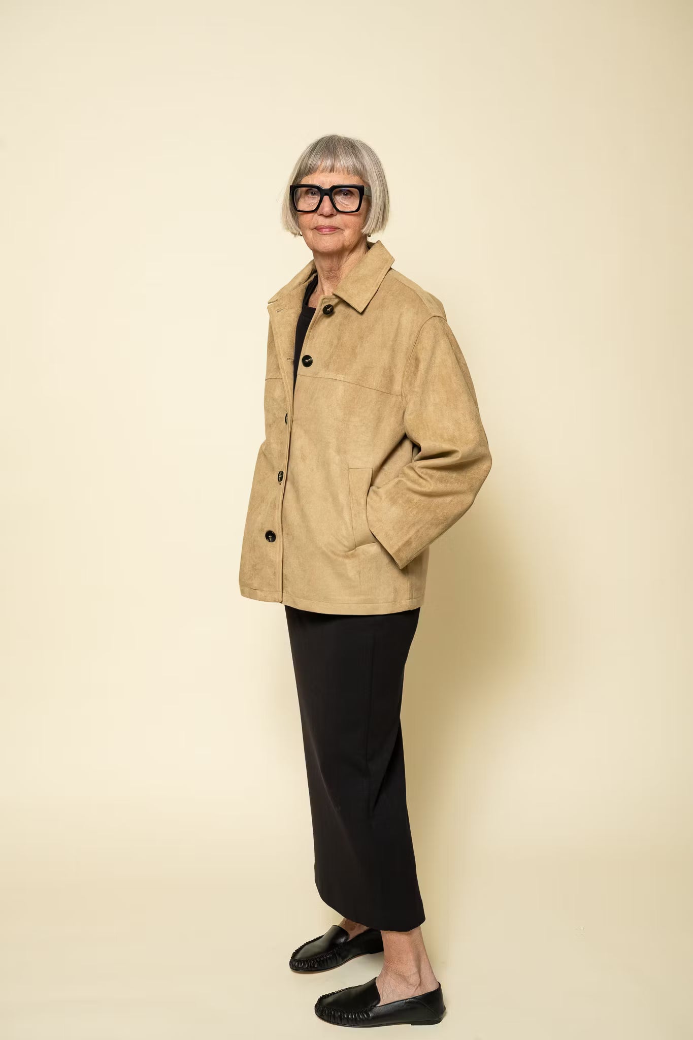 Ravina Faux Suede Jacket Sand Neo Noir