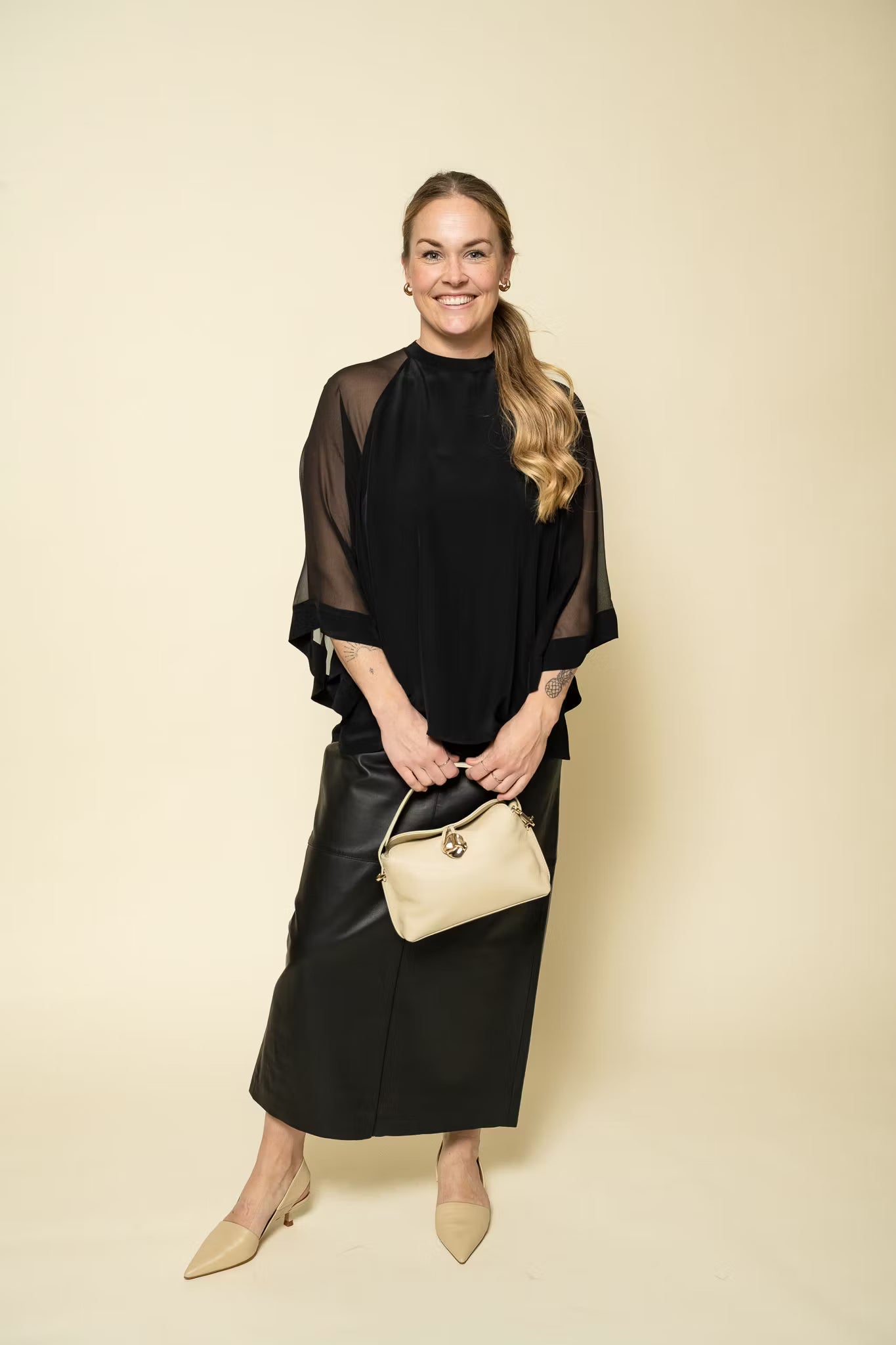 Sheer Raglan Blouse Black Filippa K