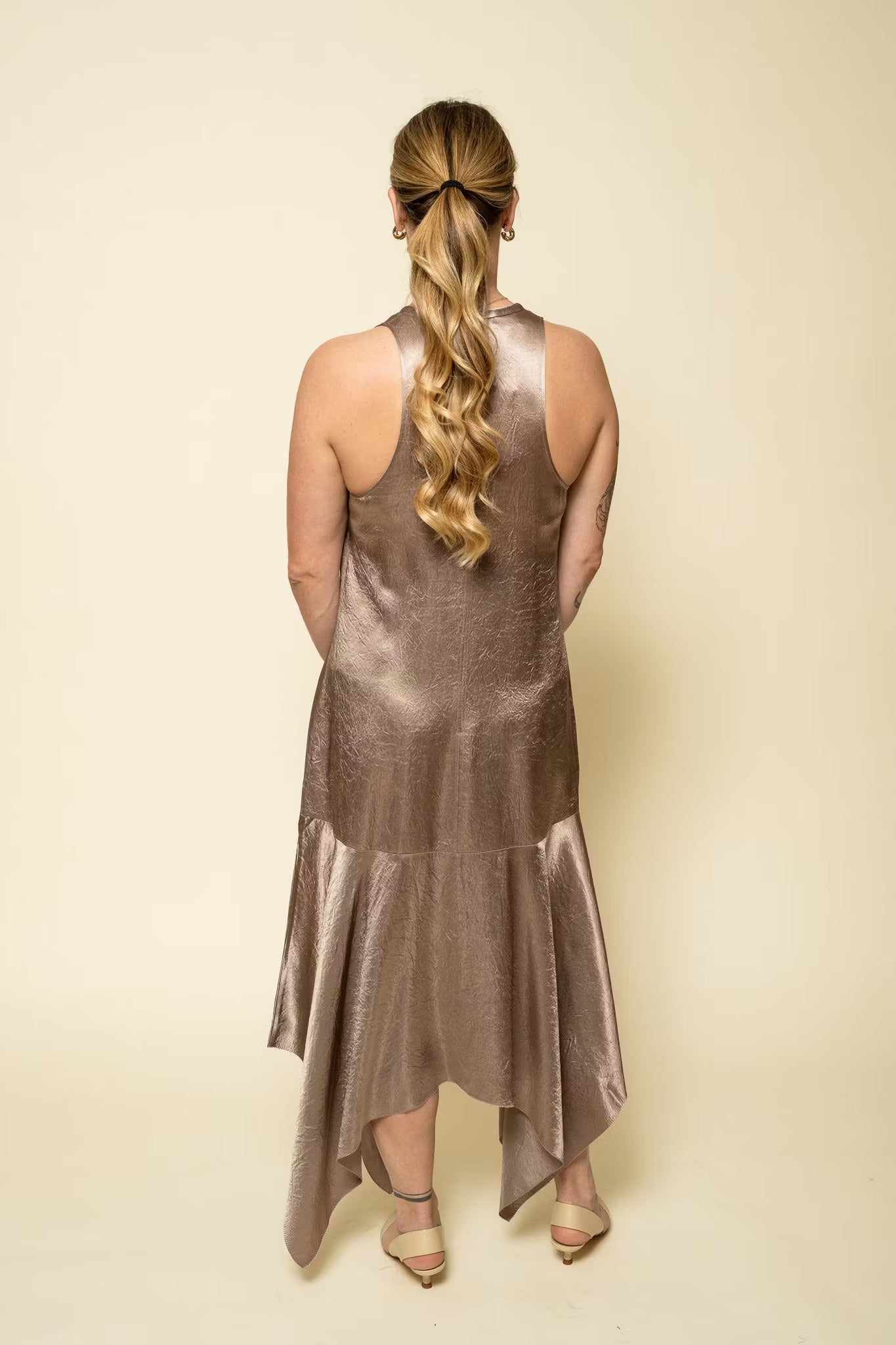 Scarf Hem Dress Dark Taupe Filippa K