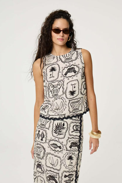 Porto Top Cosy White/Black Fabienne Chapot
